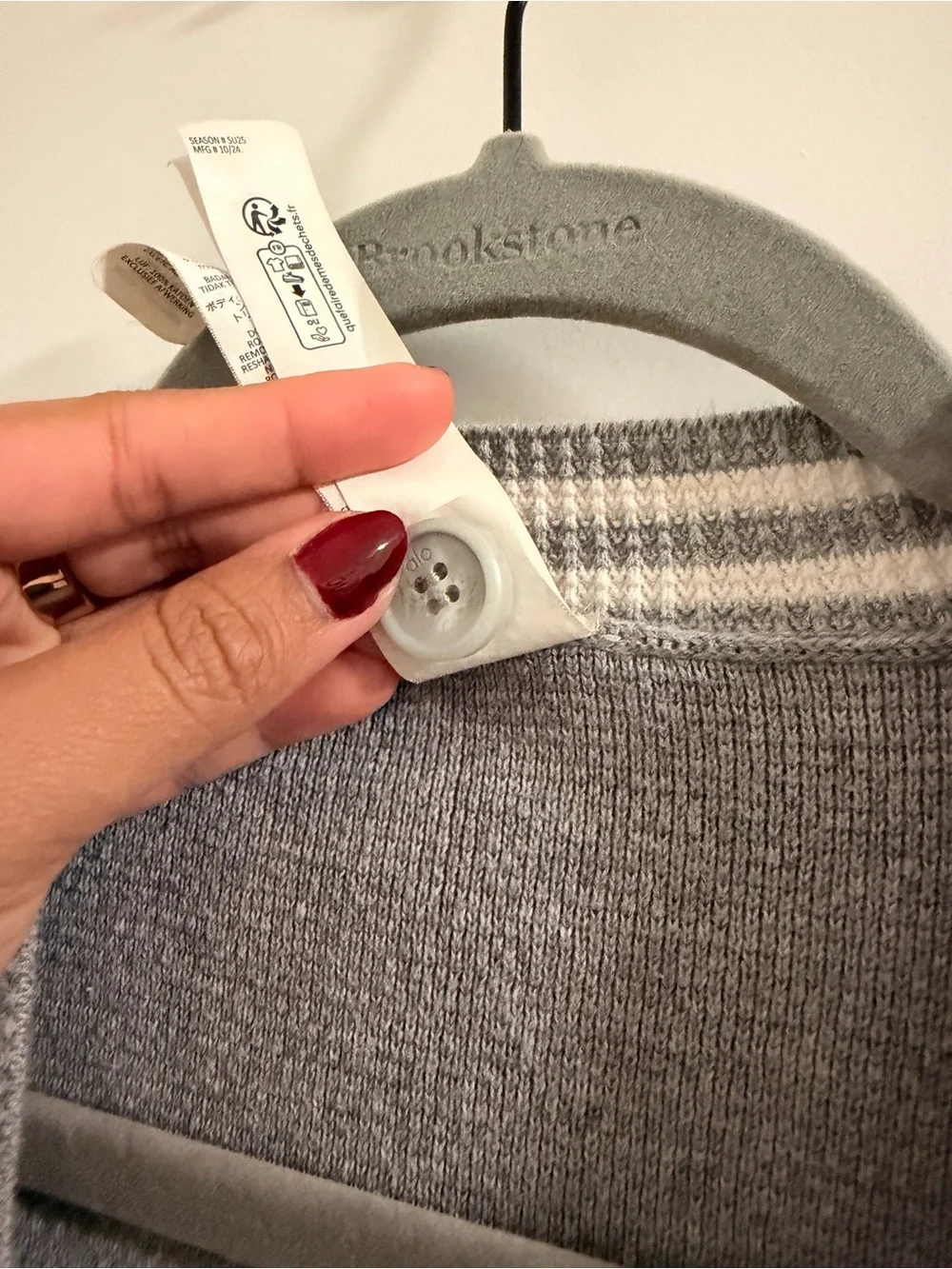 ALO Yoga Tennis Club Sweater- Heather Grey/White - Picture 4 of 6